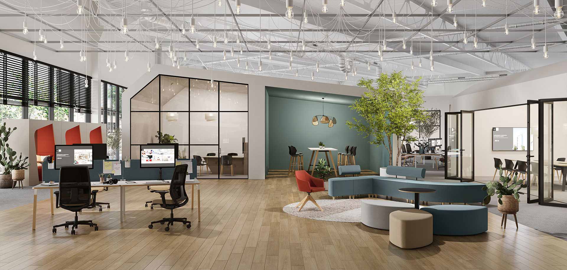 Table de réunion avec connectique - Modulable, hauteurs 90/104 cm - WORKING_2