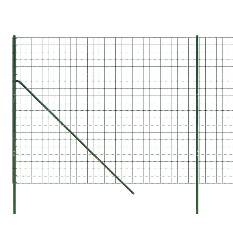 Vidaxl clôture en treillis métallique vert 2x10 m acier galvanisé 154070_2