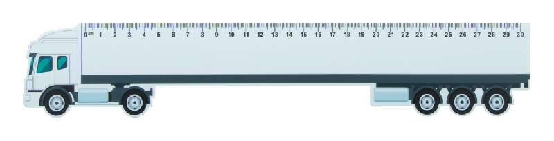 Règle flexible 30 cm en plastique - Forme de camion - Personnalisable en quadri_2