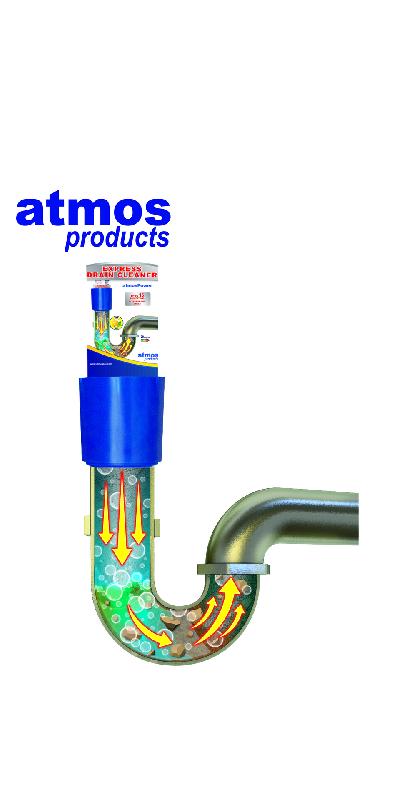 Déboucheur ATMOS - aérosol express - élimine les bouchons jusqu'à 20m - senteur citron - 15 applications_2