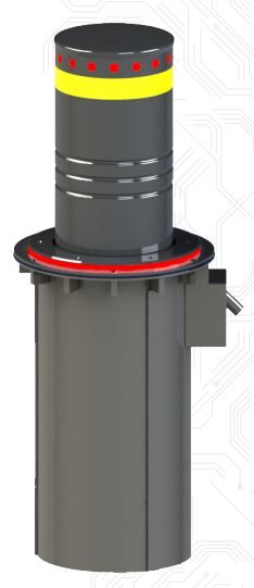 Borne escamotable motorisée avec capteurs de position inductifs