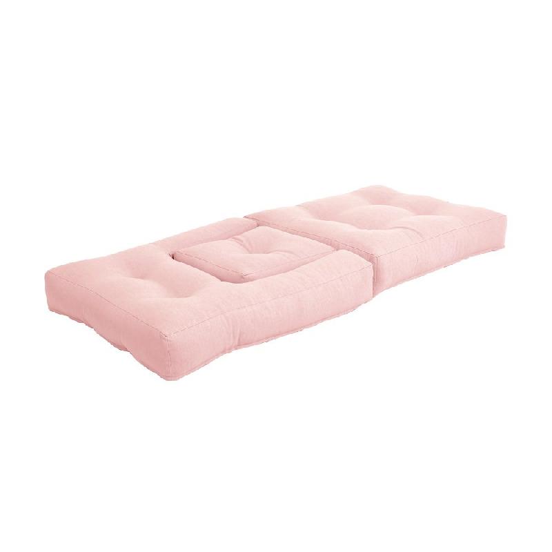 Fauteuil futon convertible Mini Cube - Couleur rose - Chaise, lit et pouf avec matelas haute qualité_2