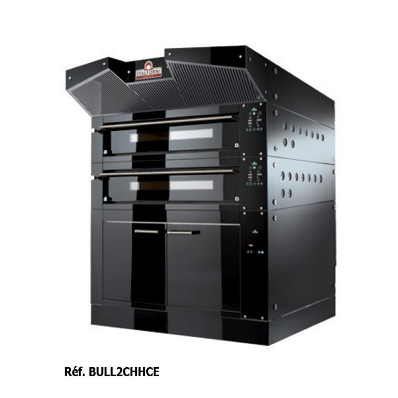Four à pizza avec support acier inox H.800 mm 2x12 pizzas Italforni Furnotel_2
