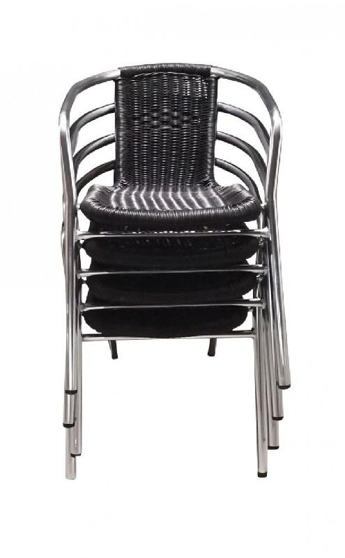 Lot de 6  Fauteuils UDINE empilable noir_2