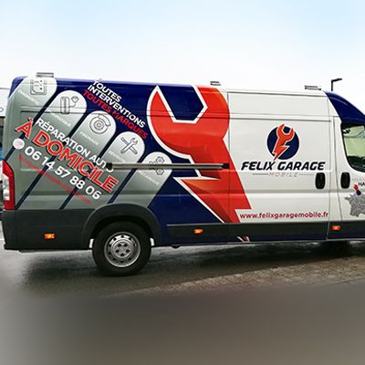 Lettrage et marquage semi covering pour gros utilitaire