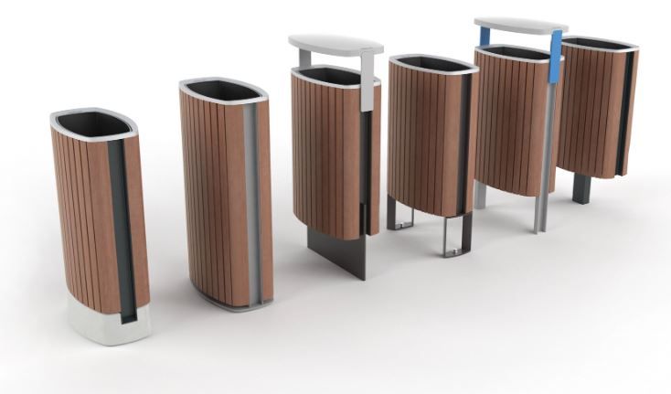 Minium - Cendrier corbeille - MMCité 1 a.S. - Surface lisse - Multi-ancrage - Matériaux haute qualité_2