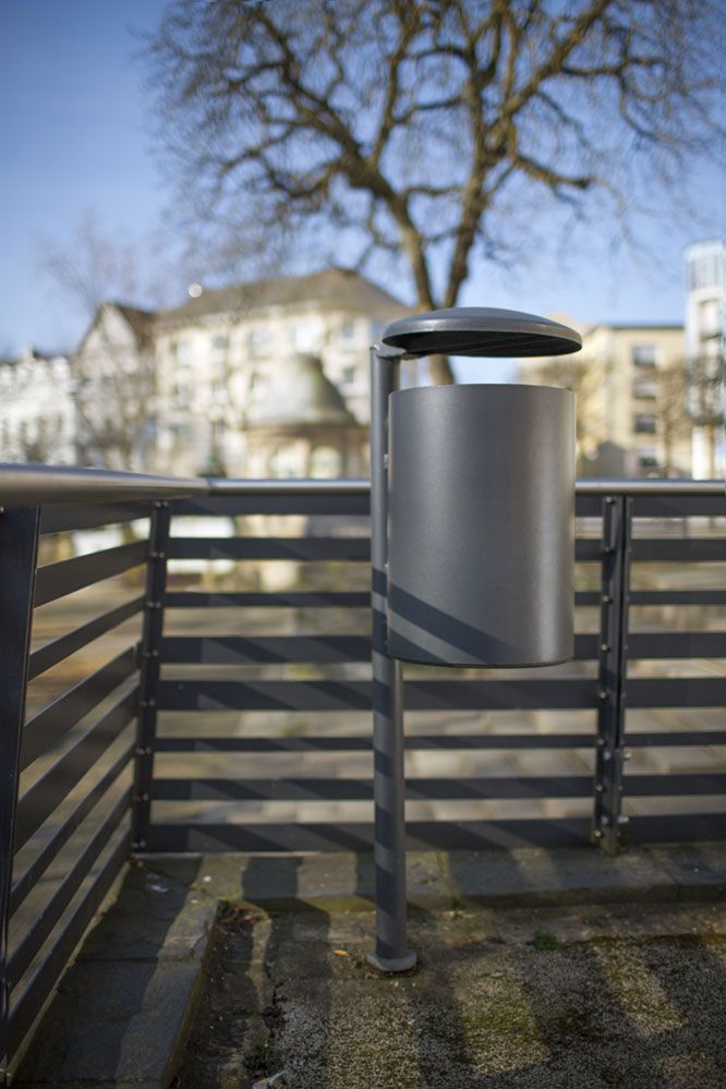 ABES Poubelle publique cylindrical 524 - 33L - Disponible en acier galvanisé ou revêtement par poudre RAL standard_2