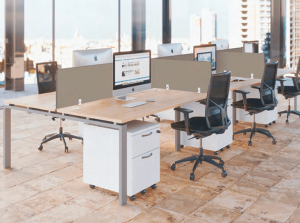 Bureau design pour open space - multipostes avec finition personnalisable - Astro - Buronomic_2