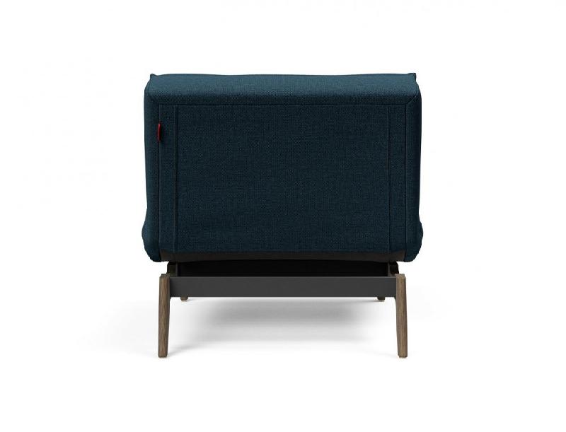 Innovation Living - Fauteuil Splitback Eik Convertible Lit 90x115 cm - Pieds Chêne Naturel - Tissu Argus Navy Blue_2