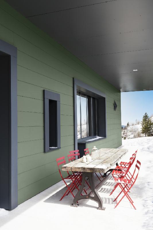 Peinture bois extérieur Climats Extrêmes® V33 - Vert Provence Satiné 0.5L - Glycéro, idéale pour conditions rudes_2