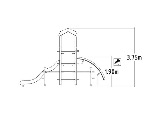 Structure multi-jeux 3 à 12 ans - UniPlay Assid - 8071397 - Hags - Poteaux bois - Vert - Sols fluents_2