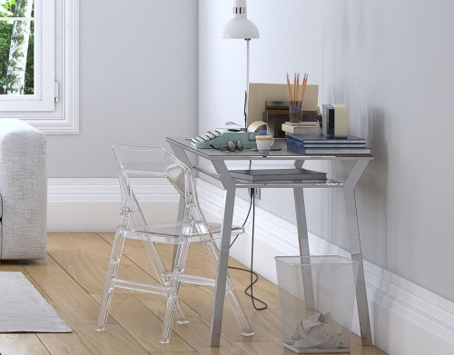 Chaise pliante en polycarbonate - design unique et pratique - IVAN - disponible en gris et transparent_2