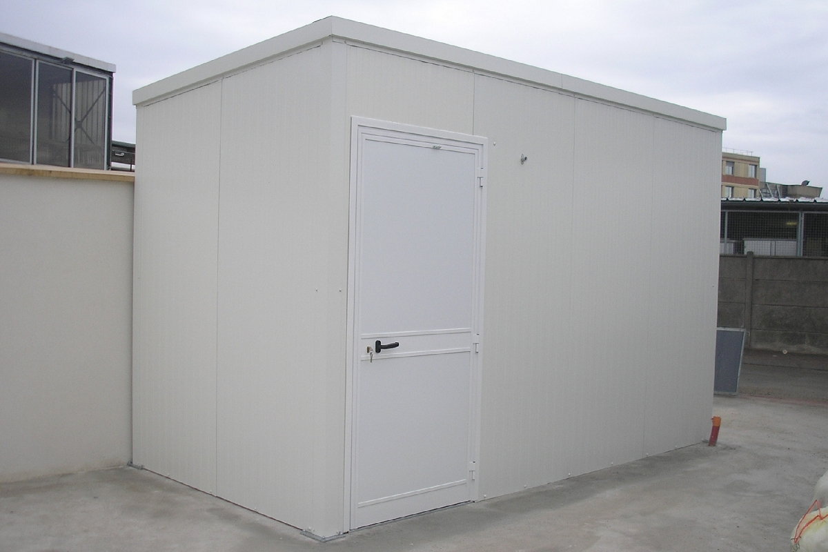 Garages métalliques fermés sur mesure - Série M - Toit plat pente arrière 5% - Ossature rectangulaire galvanisée_2