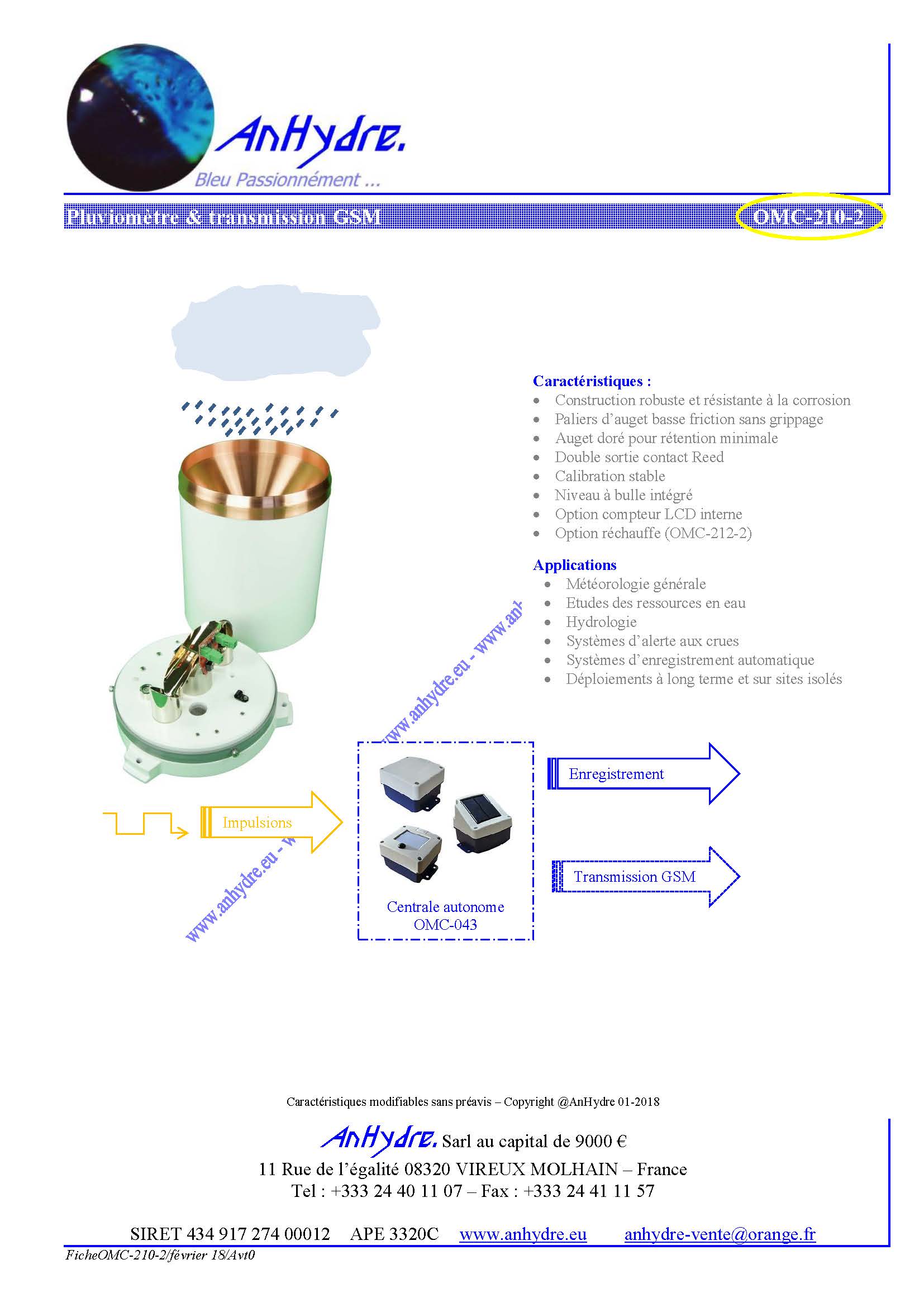Pluviomètre enregistreur OMC210-2 - robuste et simple d'utilisation avec transmission GSM/GPRS_2