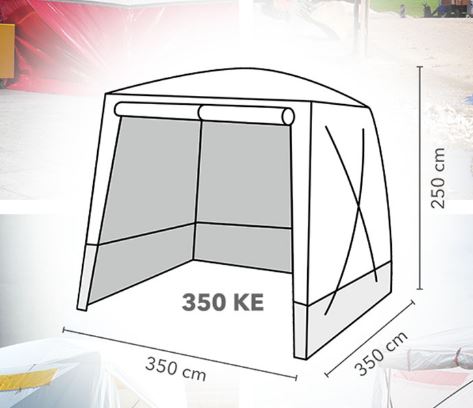 Tente de décontamination à toit plat 350 KE avec thermo-désinfecteur TES 200 - surface de 12,25 m²_2
