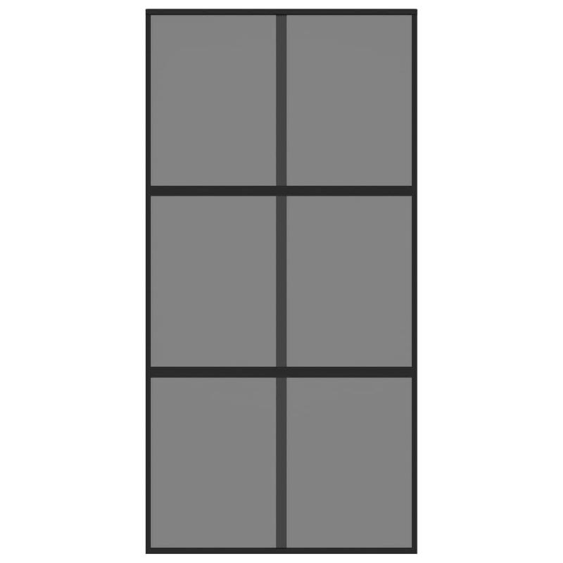 Vidaxl porte coulissante noir 102,5x205 cm verre trempé aluminium 155215_2