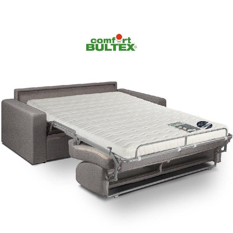 Canapé convertible express CRÉPUSCULE - Matelas 140cm Comfort BULTEX® - Microfibre taupe_2