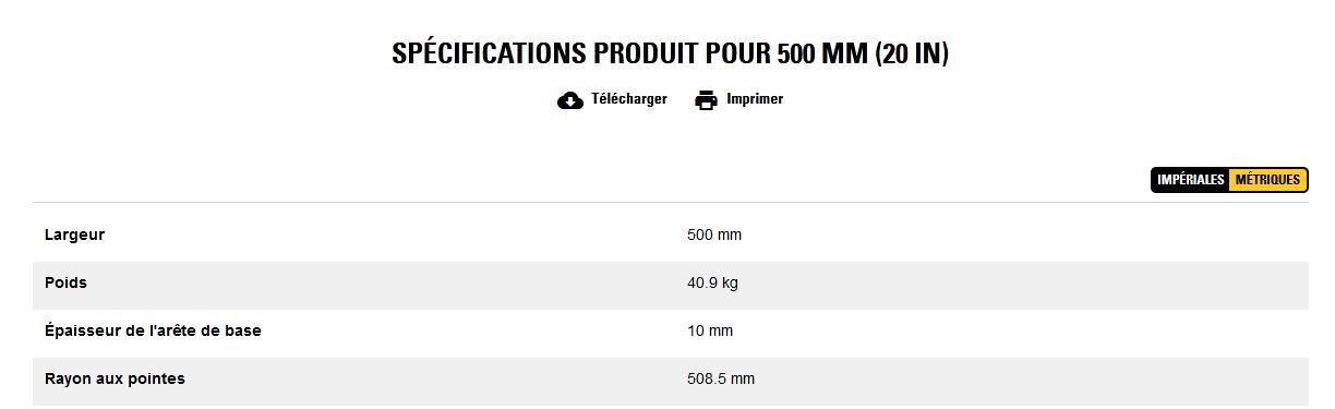 Godet d'excavation-mini-pelle - caterpillar finance france - 500 mm (20 in) - poids 40.9 kg_2
