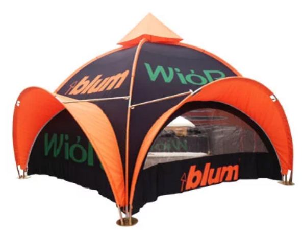 Tente dôme publicitaire 6 m - monture en tubes aluminium - toile polyester imperméable - fabrication européenne_3