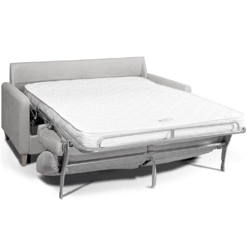 Canapé convertible express Nordic - Couchage 160x197 cm - Matelas 16 cm - Velours gris clair_2