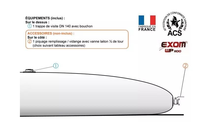 Citerne souple eau potable WP1100 - NEATFX - 80 m³ avec toile EXOM ACS_2