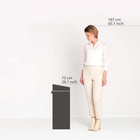 Poubelle Touch Bin New Recycle - 23 + 10 litres - Matt Steel Fingerprint Proof - Idéale pour trier les déchets_2