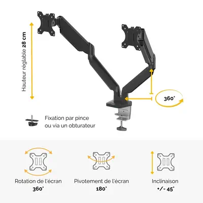 Fellowes Bras porte-écrans double Platinum Series_2