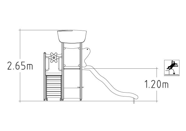 Structure multi-jeux Unimini Jarro - 3 à 5 ans - 8046525 - Hags - Poteaux bois et panneaux HPL_2