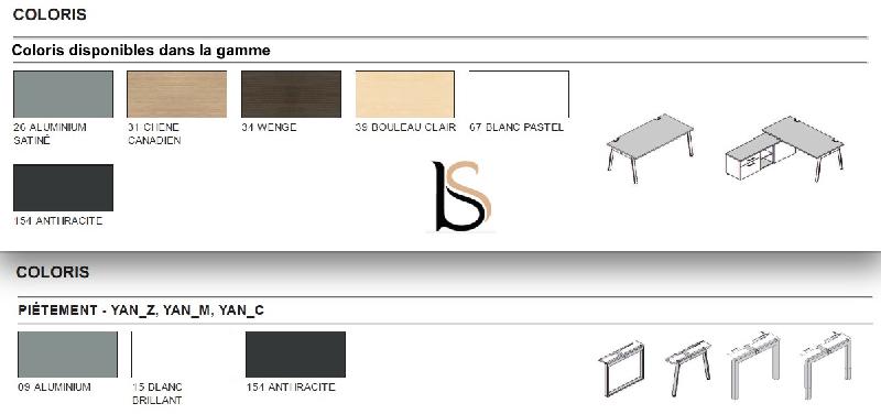 Bureau Bench 4 personnes Yan M - MDD. - 240, Blanc_2