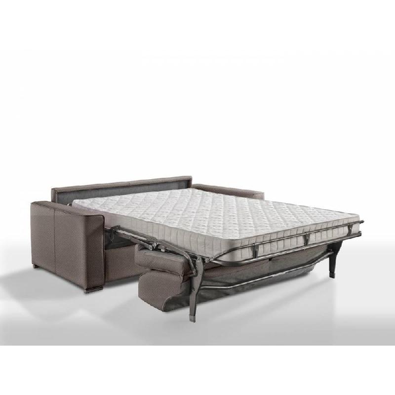 Canapé convertible 3-4 places Excellence - 160x197 cm - Sommier à lattes Renatonisi - Matelas mémoire de forme 18 cm - Velours marron_2