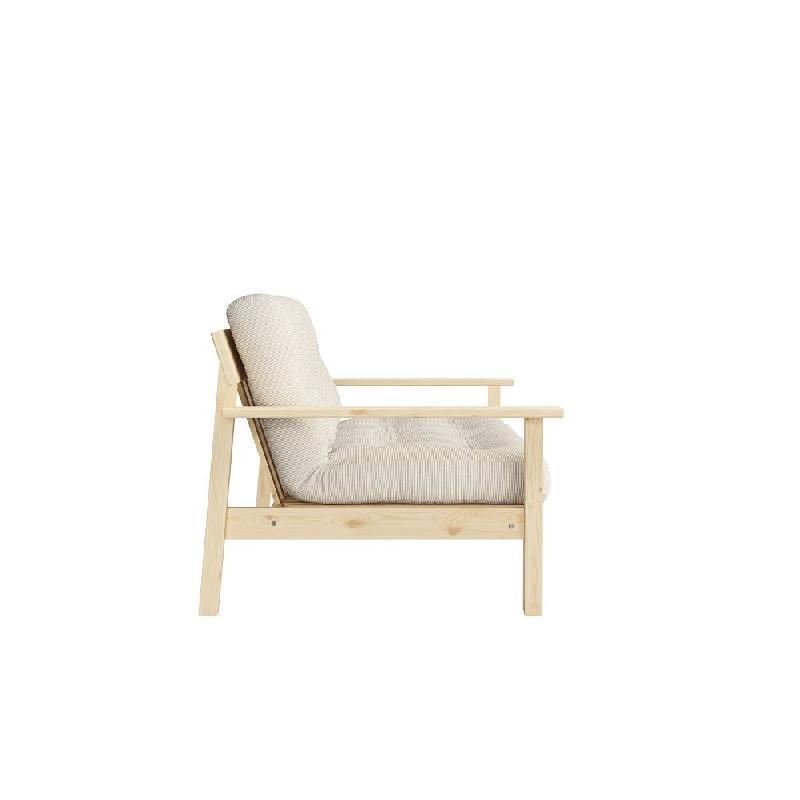 Canapé convertible futon UNWIND en pin naturel - ivoire - 130 x 190 cm - style scandinave_2