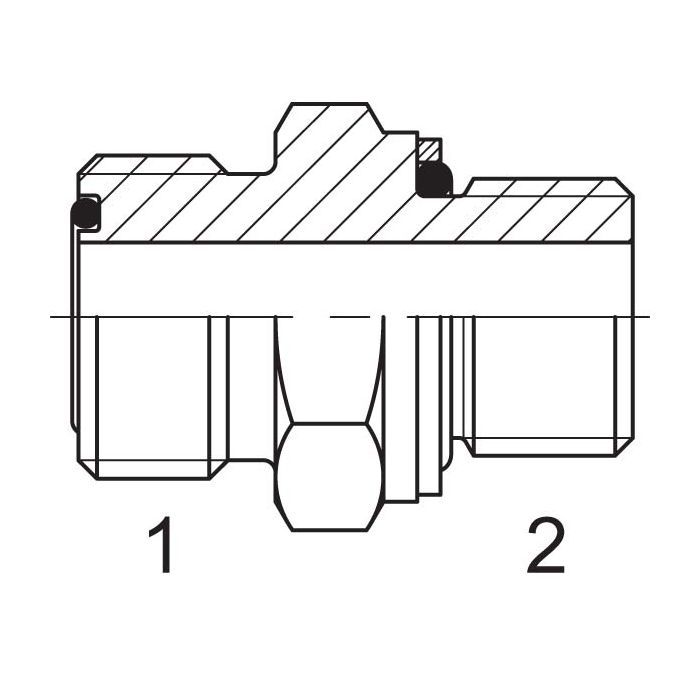 Filetage M - Raccord droit ORFS en acier - Hydroscand_2
