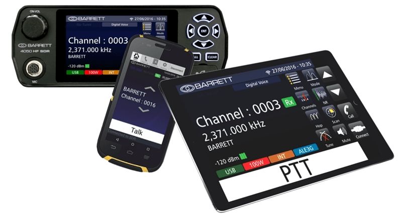 Appareil HF Barrett 4050 SDR pour transmission de données sécurisées