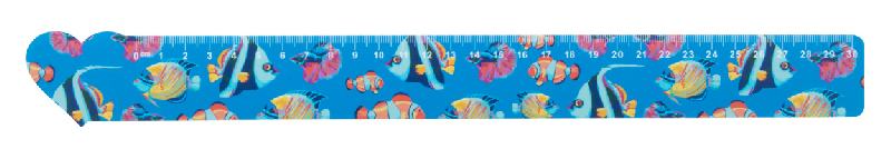 Règle flexible 30 cm en plastique personnalisable - forme cœur - marquage UV LED inclus_2