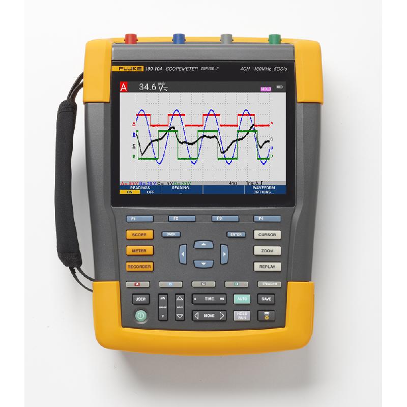 FLUKE-190-104-III-S - Oscilloscope numérique portable ScopeMeter 4 voies 100 MHz - Entrées flottantes, logiciel inclus, mallette de transport_2