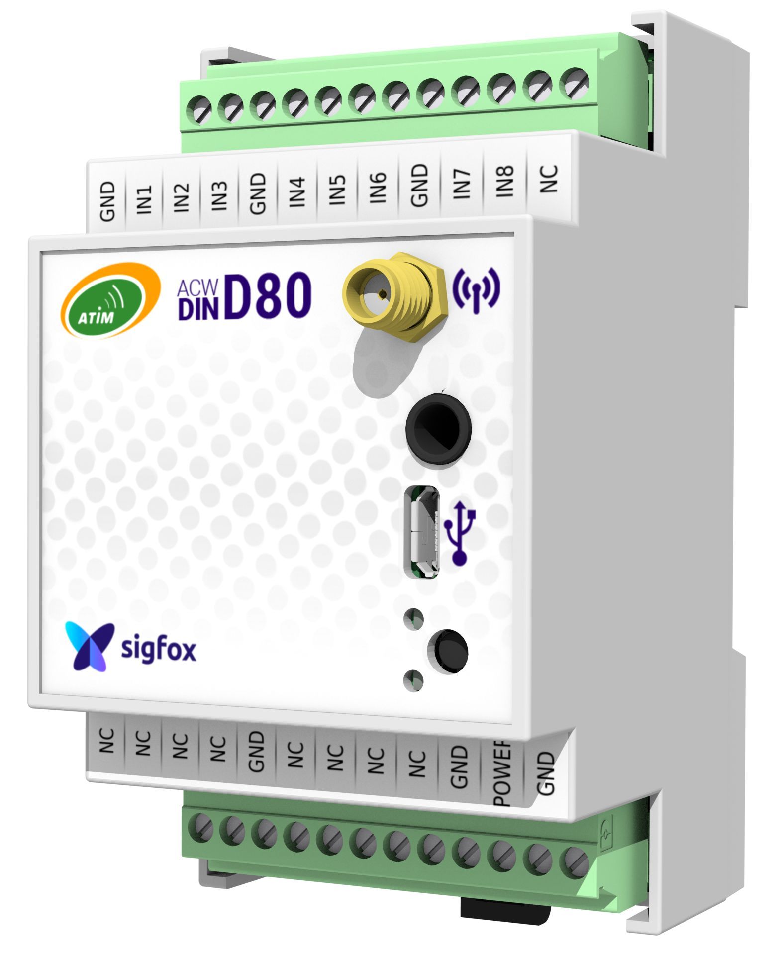 Modem radio ACW/SF8-DINDxxx - Réseau Sigfox - 16 entrées digitales et 8 sorties - Boîtier Rail DIN_2