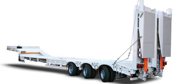 Semi-remorque surbaissée AMC Castera SRPE 54 extensible - PTAC 59,5T - 3 essieux - plancher bois exotique_2