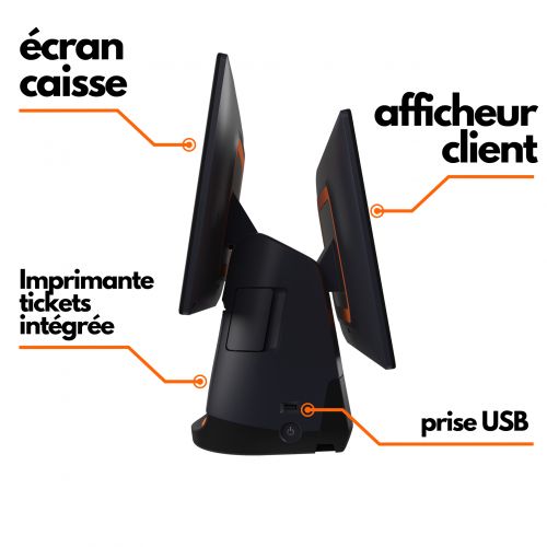 Caisse enregistreuse tactile - imprimante intégrée - tiroir caisse - afficheur client_2