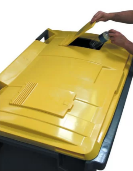 Conteneur 120 L Tri Sélectif Emballage - Papier Confidentiel - PEHD injecté - Norme EN 840 - Serrure clé triangle - 2 roues 200 mm_2