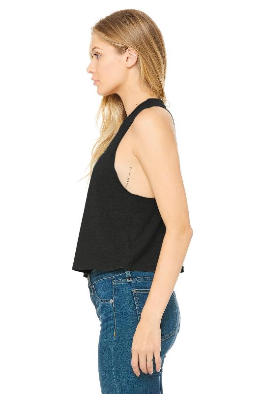 Débardeur femme crop - Réf: BE6682 - Bella + Canvas - 52% coton peigné / 48% polyester - Dos nageur - Finitions emmanchures brutes_2