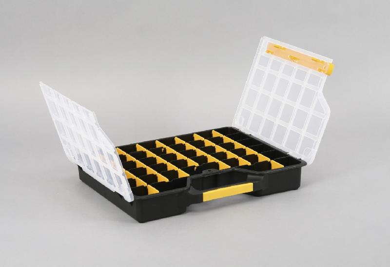 Mallette plastique ALLIT – cadenassable, 46.5 x 7.2 x 37.3 cm - 43 compartiments avec séparateurs amovibles_2