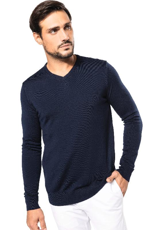 Pull Mérinos col V homme - Réf: PK910 - Kariban Premium - 100% laine extra-fine peignée_2