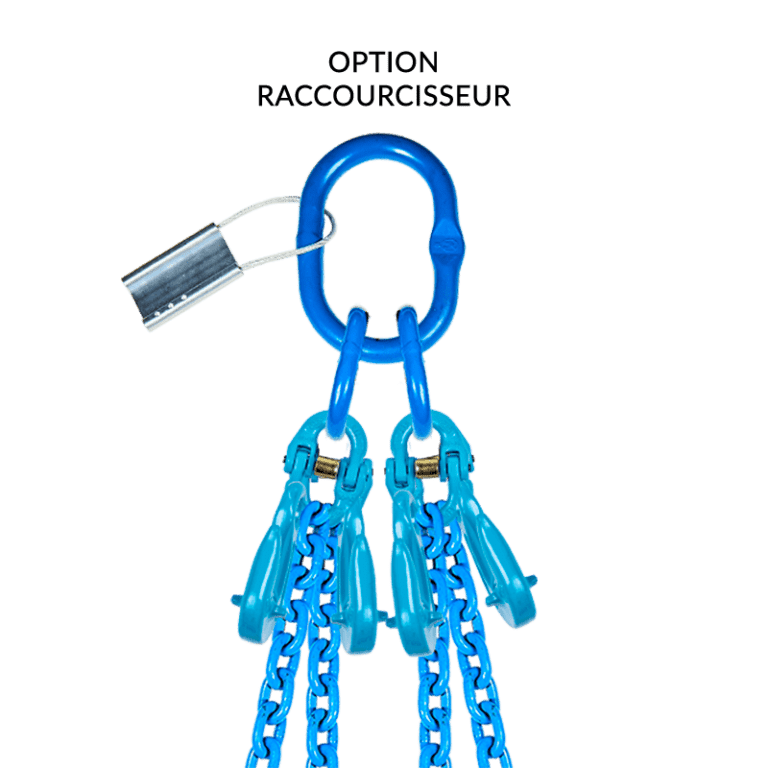 Élingue chaîne de levage 3 et 4 brins en acier grade 100 - REF : 23150Y - Capacité 2,20t à 84t - Certifiée CE_2