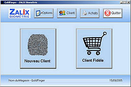Logiciel de gestion de fidélité client à partir d'empreinte digitale - ZALIX - système biométrique GoldFinger_2