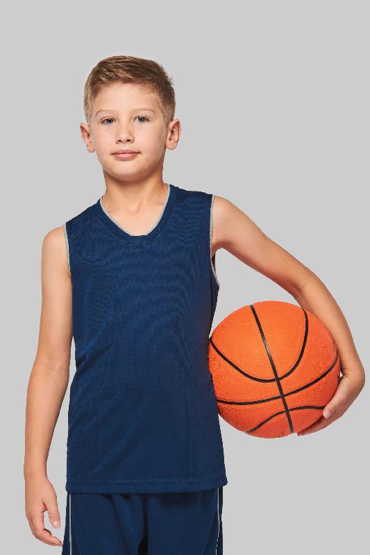 Maillot de basket-ball enfant - PROACT - 100% polyester - Réf : PA461 - Sporty Yellow - Taille 4/6 ans_2