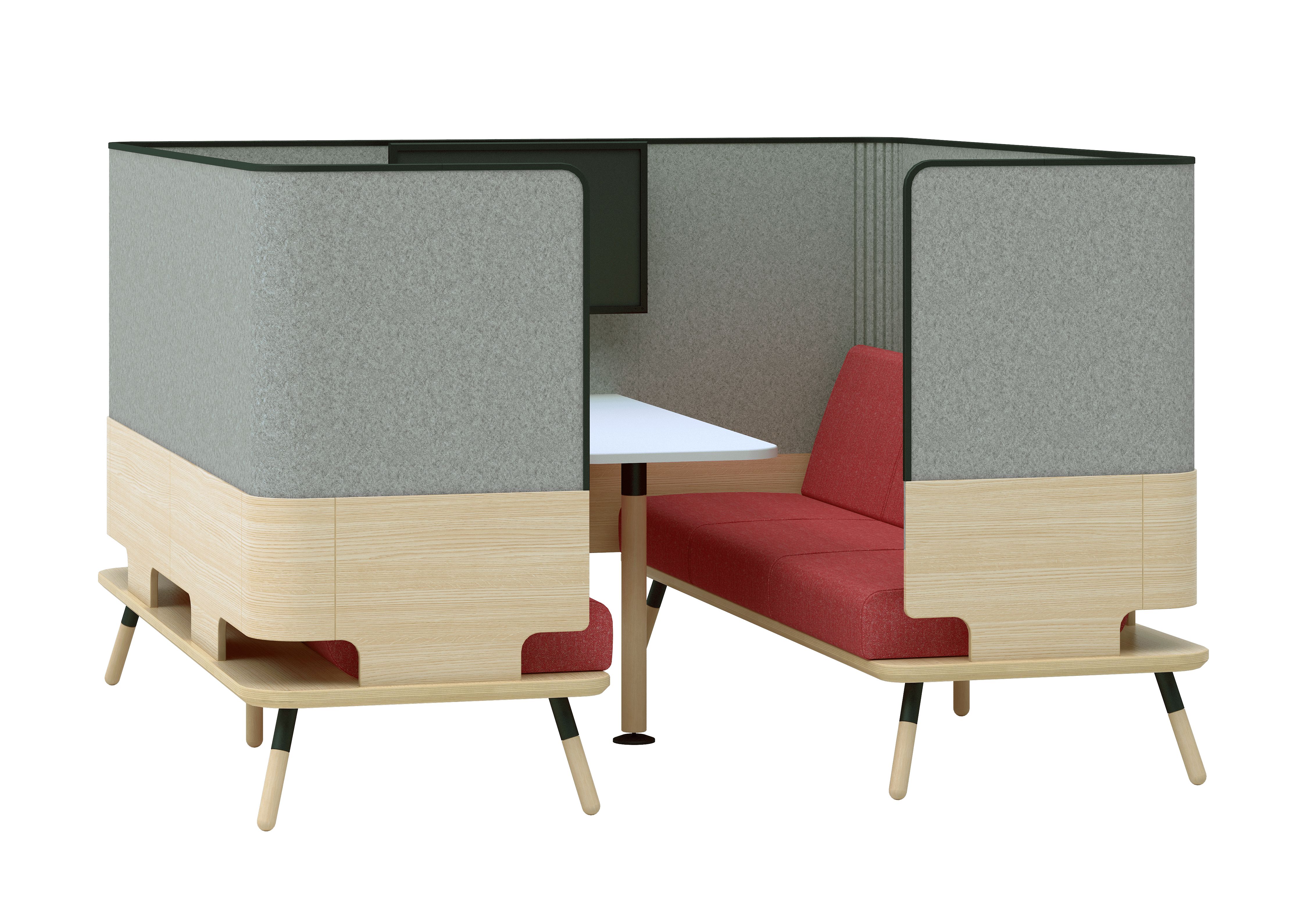 Peacework - cloison acoustique Equinoxe - système de sièges avec surface de travail intégrée et matériaux durables_2