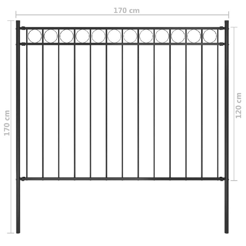 Vidaxl clôture de jardin acier 1,7x1,2 m noir 146314_2