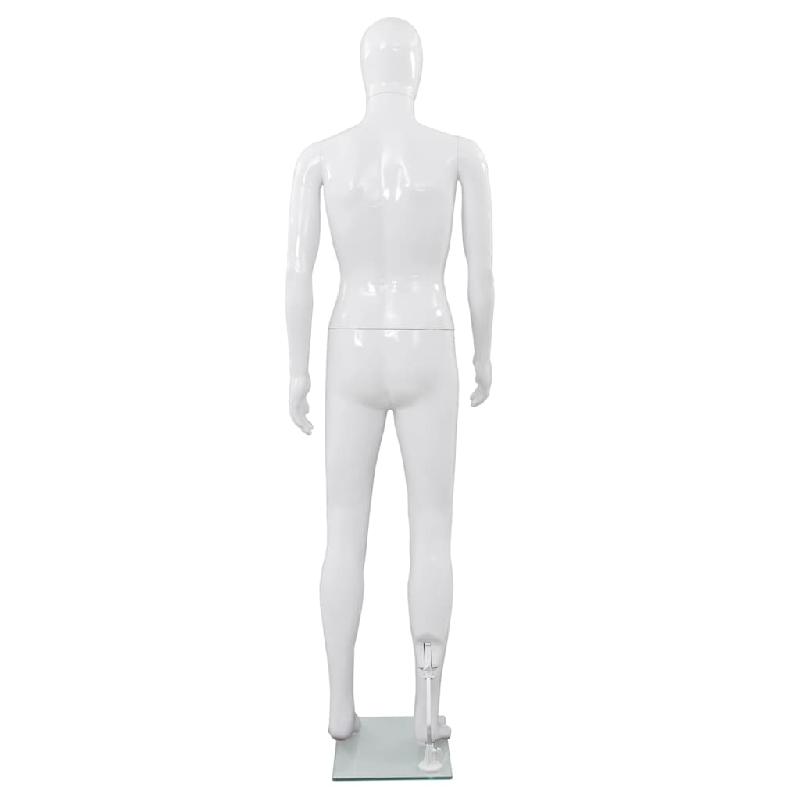 Vidaxl mannequin homme corps complet base verre blanc brillant 185 cm 142926_2