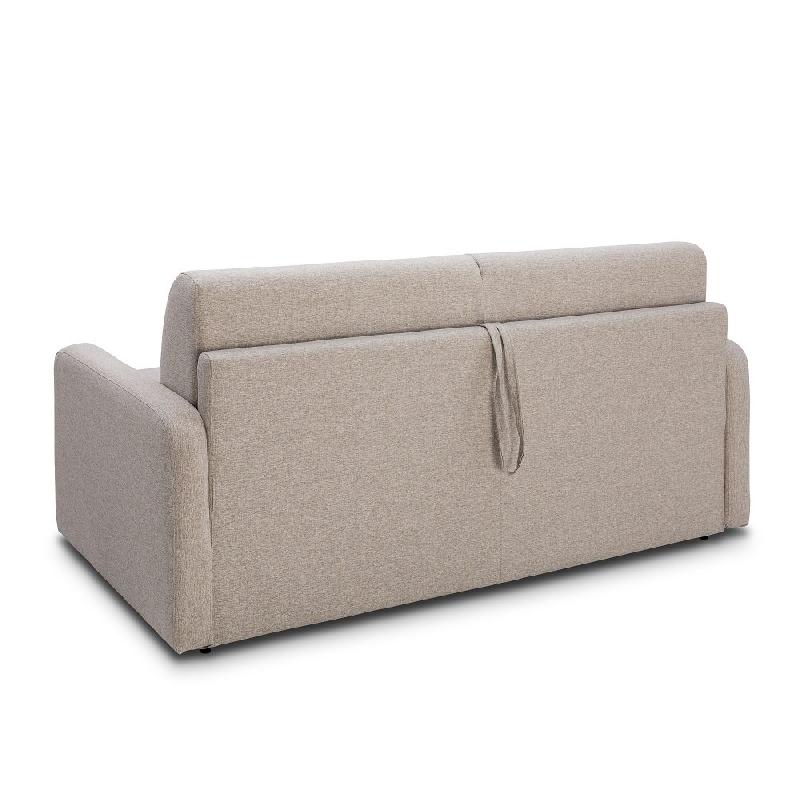 Canapé convertible express Mac Mahon - sommier à lattes 140 cm - matelas 16 cm - tissu tweed beige_2