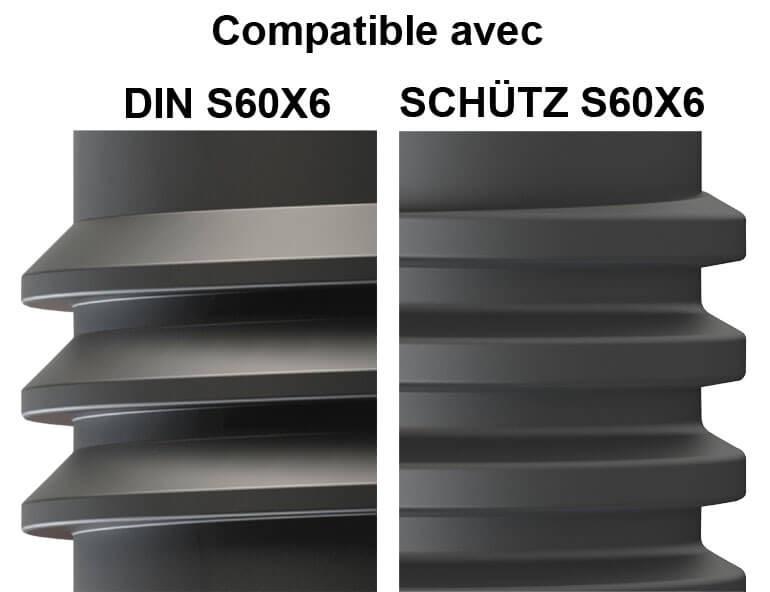 Raccord annelé - Droit - F 2